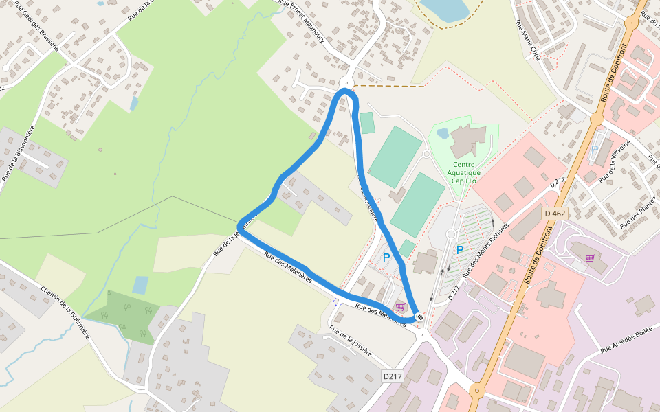 Bowling de Flers walking route map in Flers