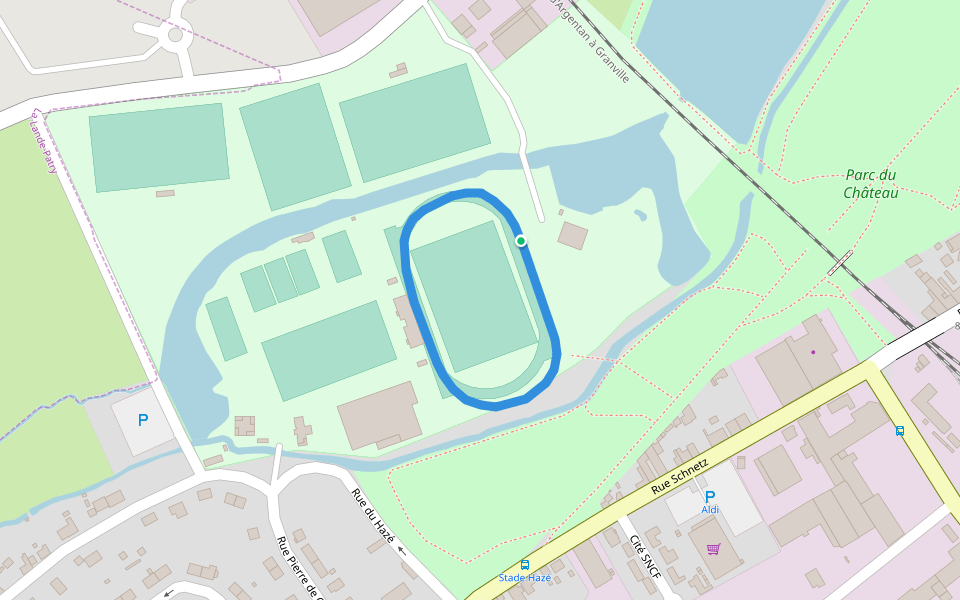 Parc du Château walking route map in Flers