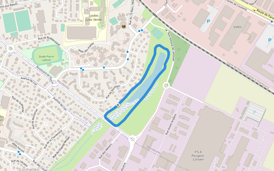 Boulevard de l'Avenir walking route map in Mondeville