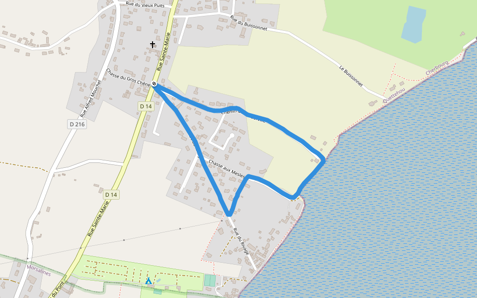 Baie de la Seine walking route map in Quettehou