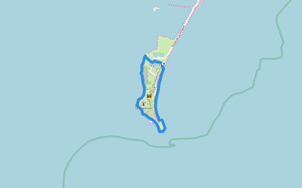 Fort de la Hougue walking route map in Saint-Vaast-la-Hougue