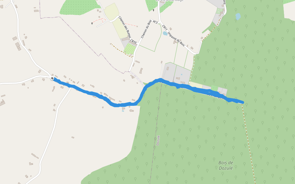 Bois de Dozulé walking route map in Putot-en-Auge