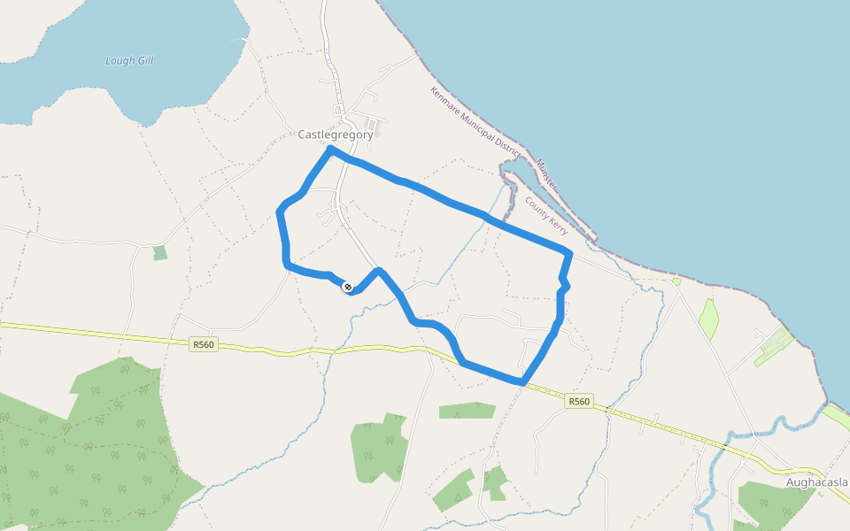 Tralee Bay walking route map in Castlegregory