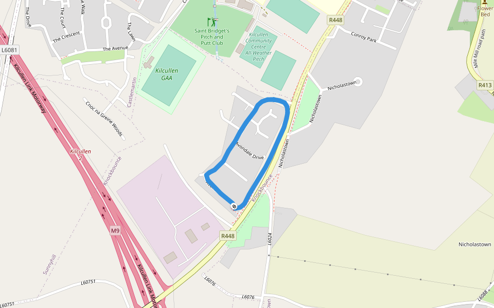 Nicholastown walking route map in Kilcullen