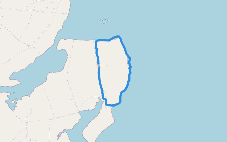 Park at the long Ross walk to short Ross beach walking route map in Castlemagee
