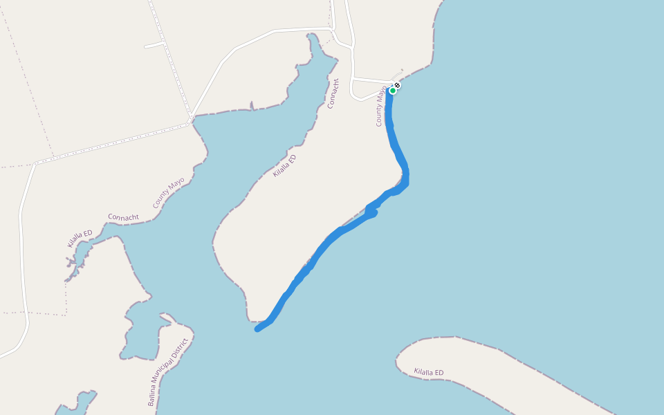 Ross Beach walking towards Killala walking route map in Killala