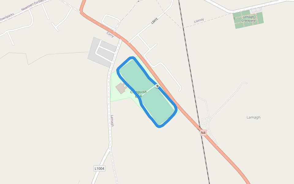 Clonguish GAA walking route map in Newtown Forbes