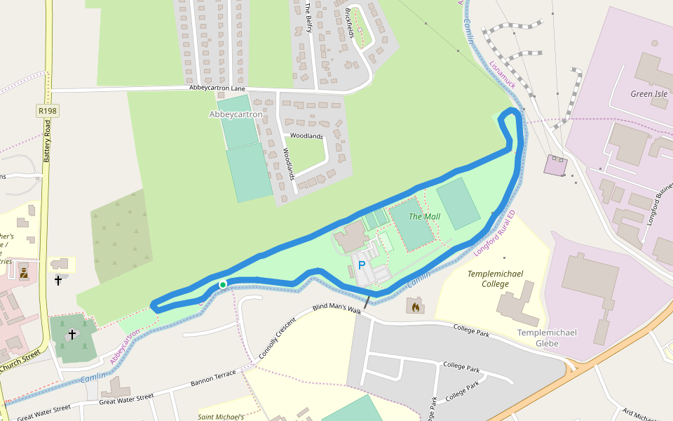 The Mall walking route map in Edgeworthstown