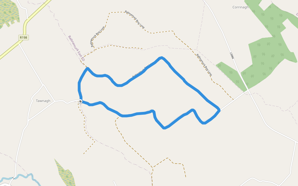 Ballinamuck Bog Loop walking route map in Edgeworthstown