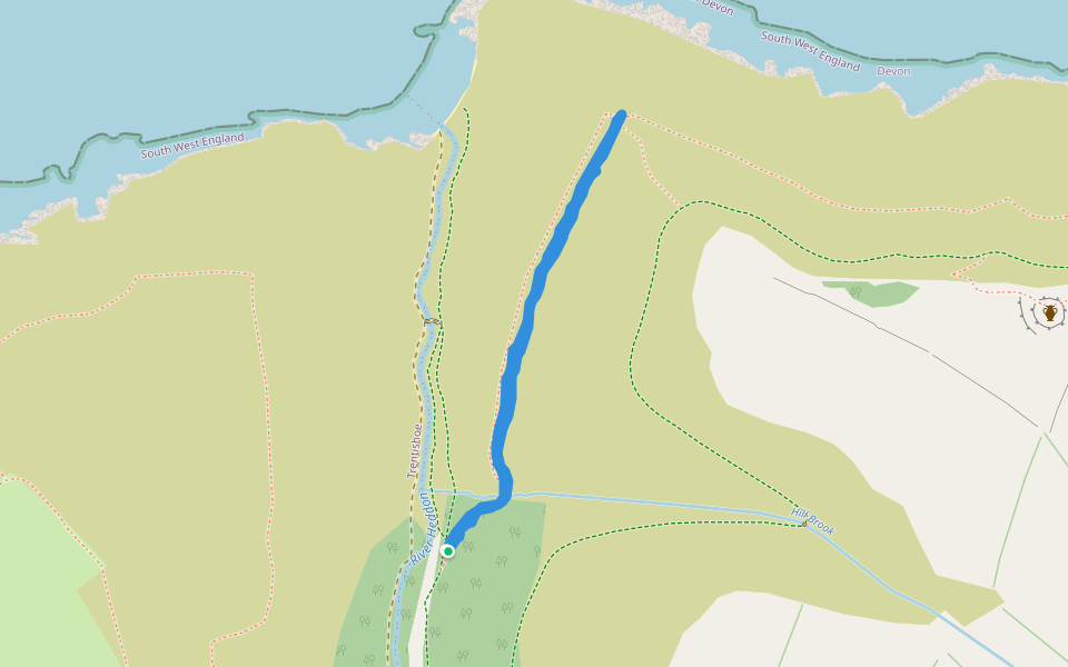 S W Coast Path walking route map in Martinhoe