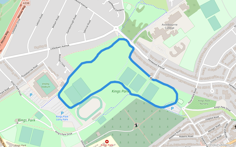 Kings Park Walking and Running Bournemouth, England Pacer