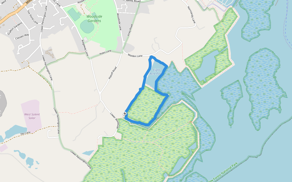 Eight Acre Pond Walking And Running Trail Lymington, England Pacer