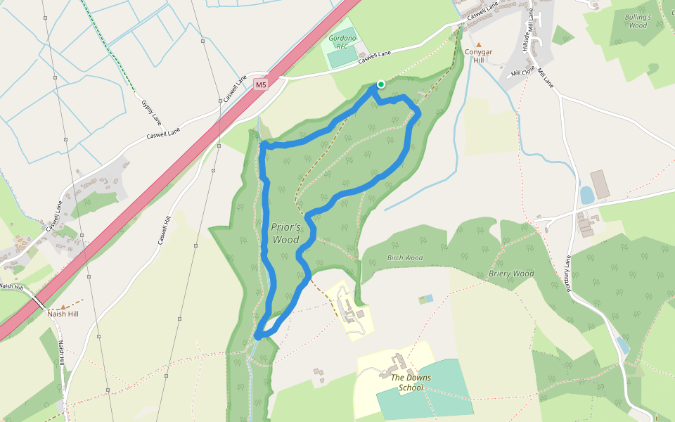 Prior's Wood walking route map in Portbury