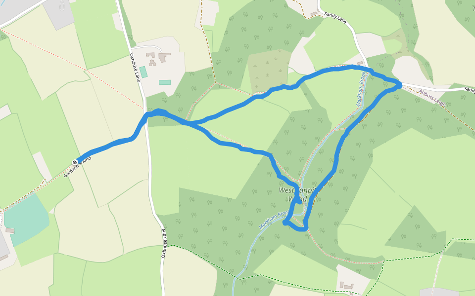 West Tanpit Wood walking route map in Failand