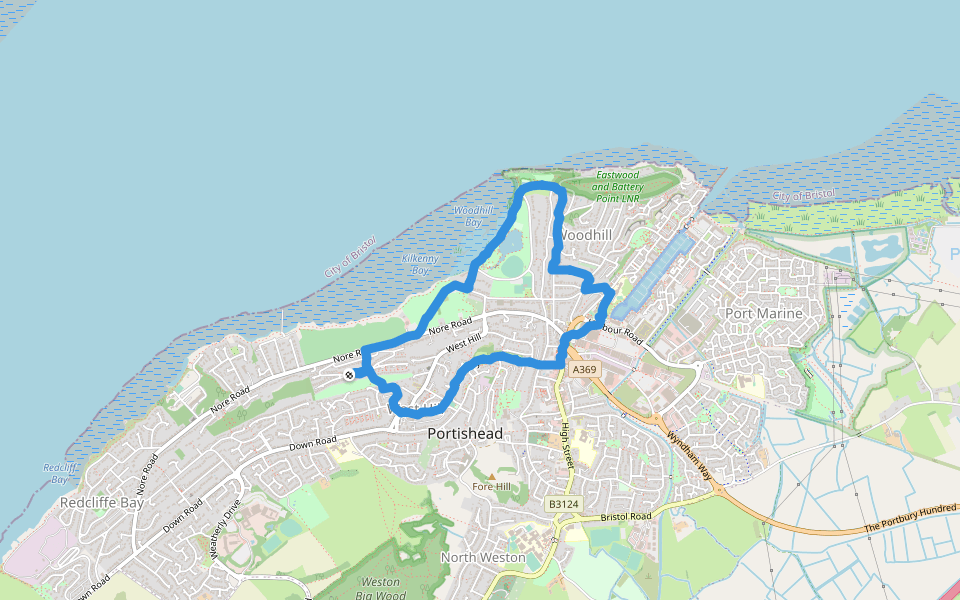 Timelines walking route map in Portishead