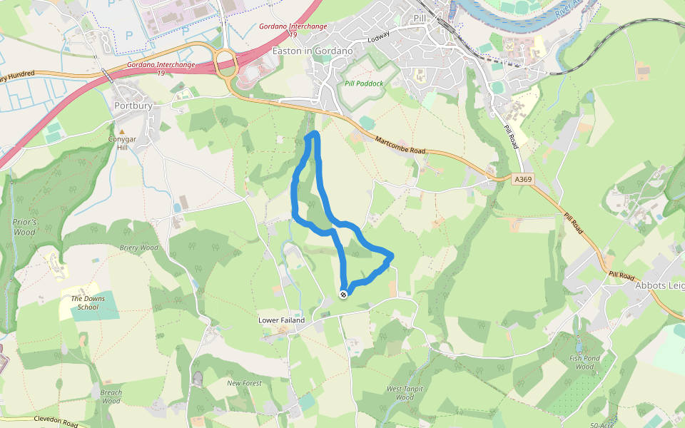 Jubb's Wood walking route map in Lower Failand