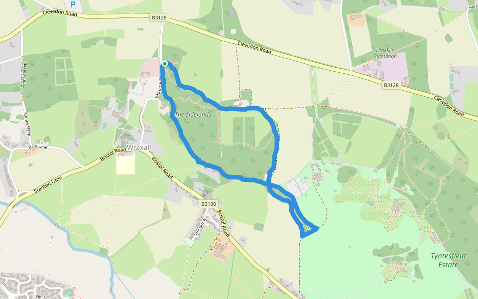 The Sidelands walking route map in Wraxall