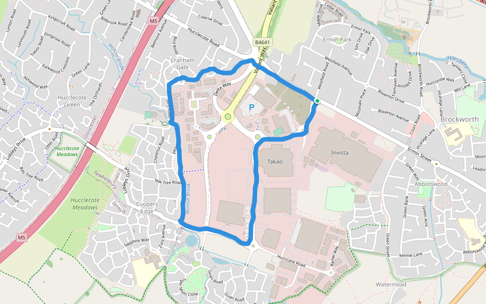 Virgin Active walking route map in Brockworth