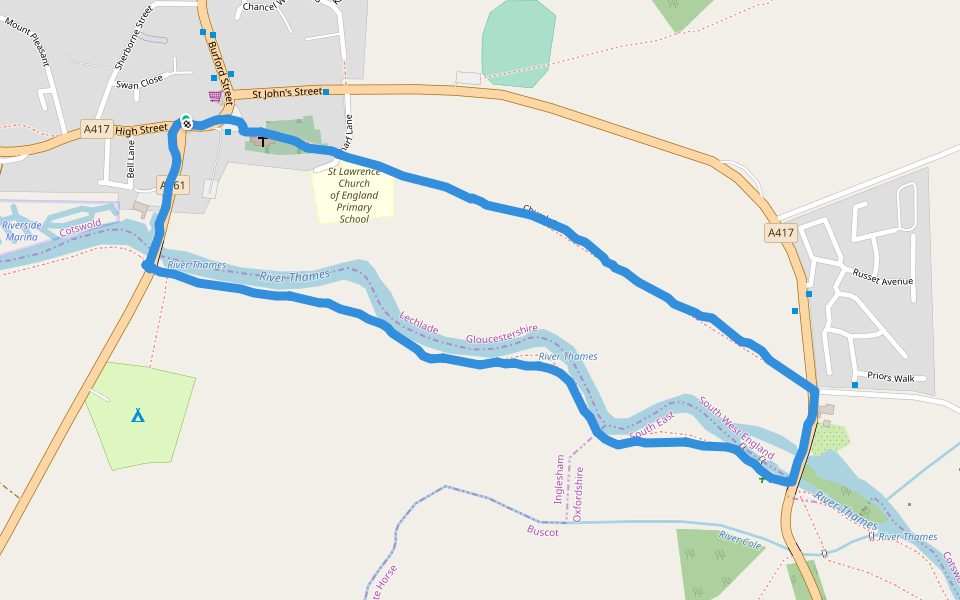 River Thames Walking And Running Trail Lechlade, England Pacer