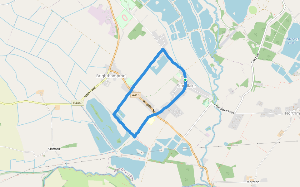 Standlake walking route map in Standlake