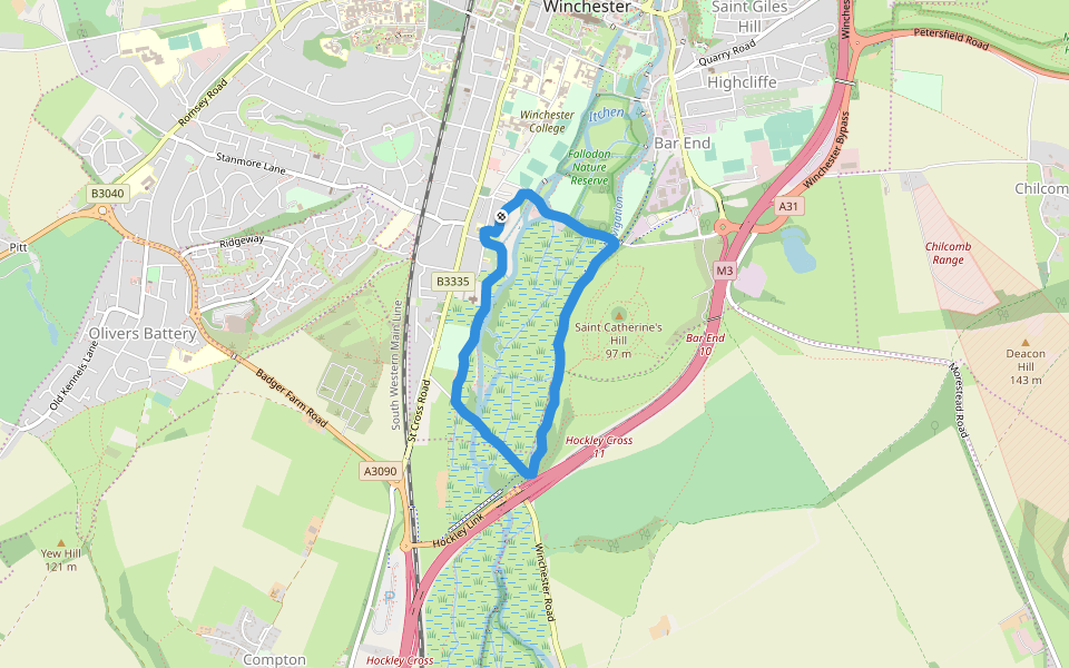 Water meadows Walking And Running Trail Winchester, England Pacer