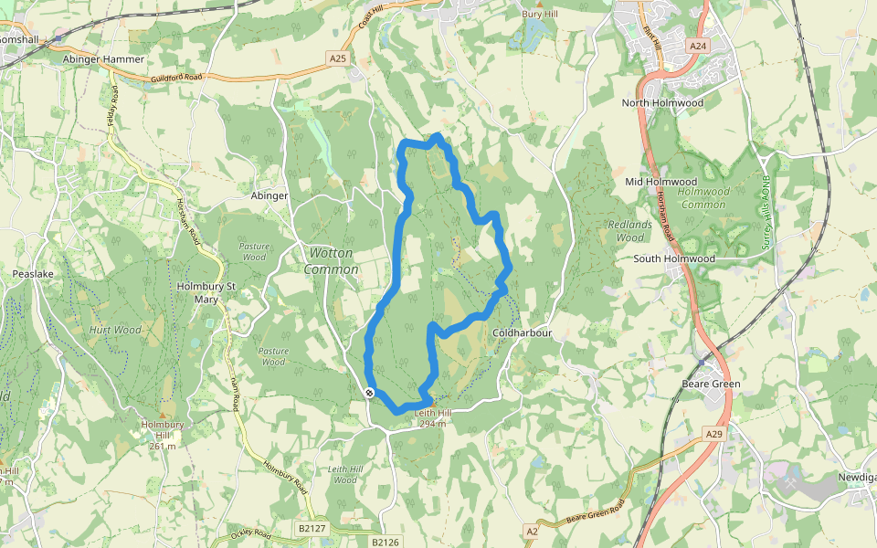 Leith Hill Hiking Trail Wotton, Dorking, England Pacer