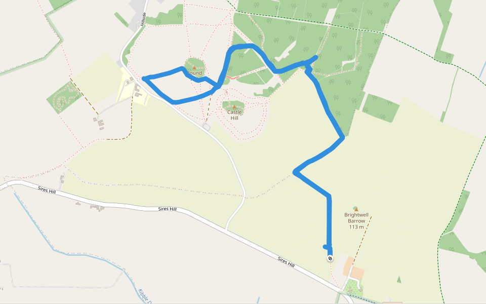 Felmore Copse walking route map in Brightwell-cum-Sotwell