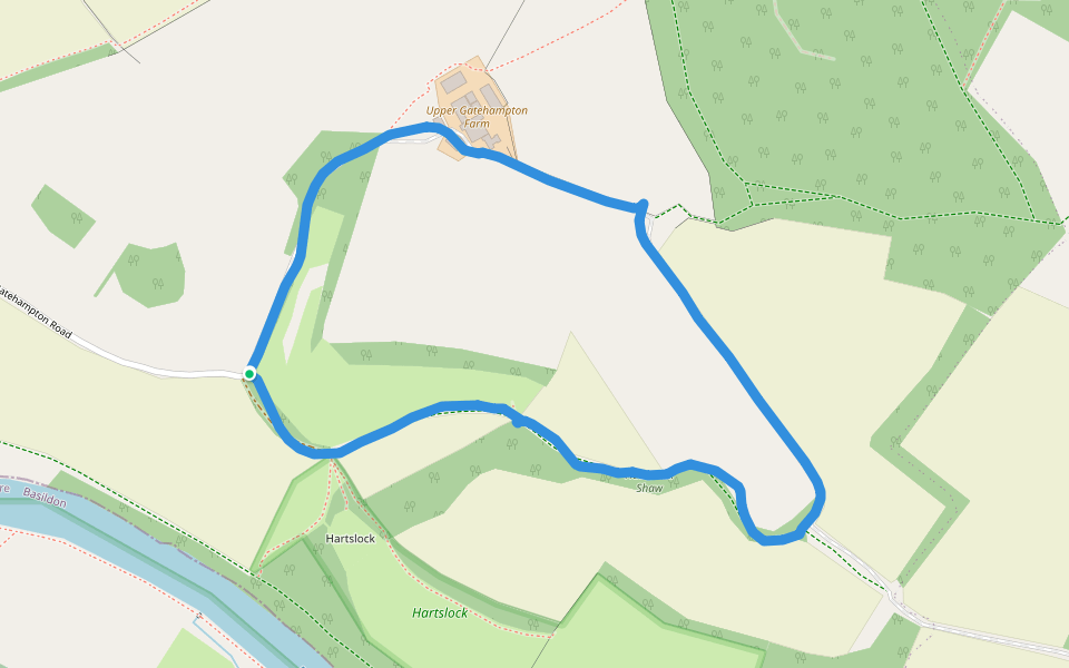 Hattonhill Shaw walking route map in Goring Heath