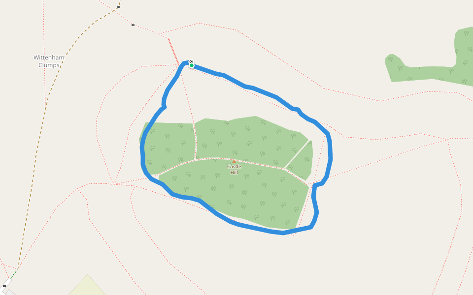 Castle Hill walking route map in Brightwell-cum-Sotwell