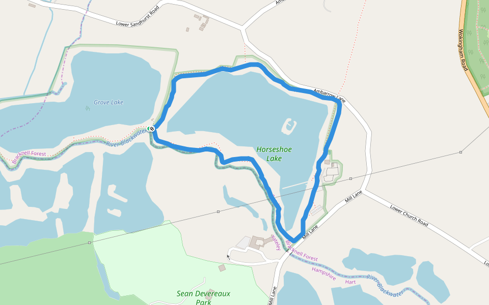 Horseshoe Lake Walking And Running Trail Sandhurst, England Pacer