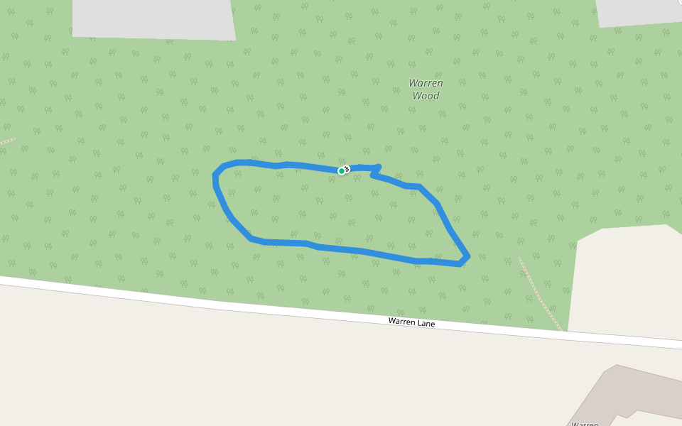 Warren Wood walking route map in Finchampstead