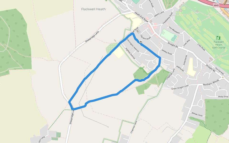 Carrington Junior School walking route map in Flackwell Heath