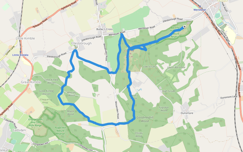 Maple Wood walking route map in Wendover
