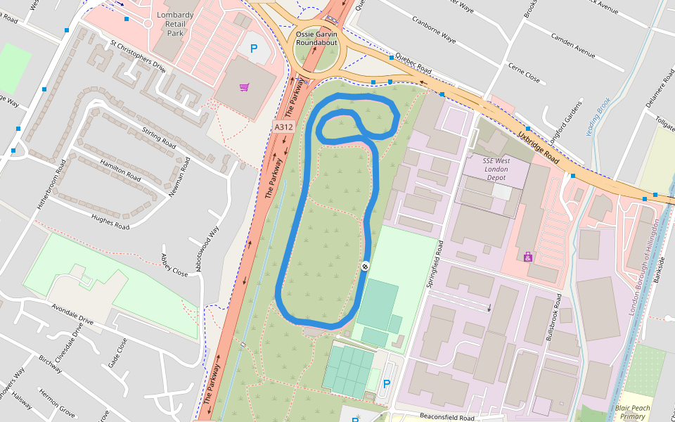 Hillingdon Cycle Circuit walking route map in Hayes
