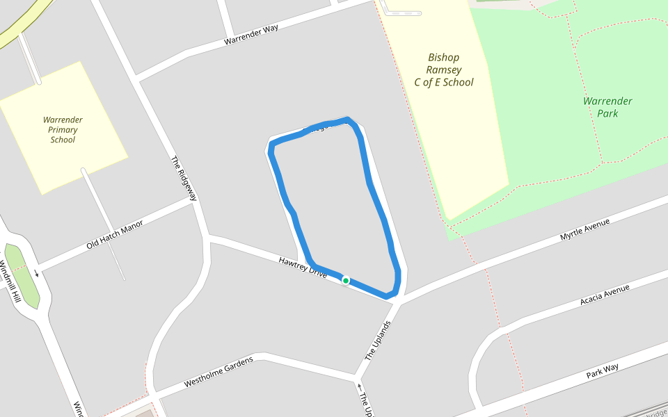 Warrender Park walking route map in Ruislip