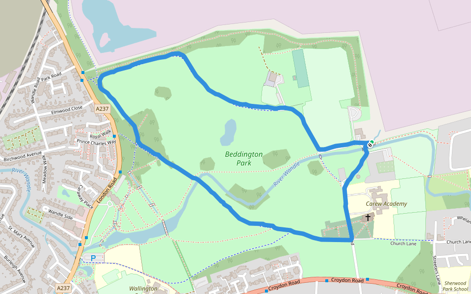 Beddington Park Walking and Running Wallington, England Pacer