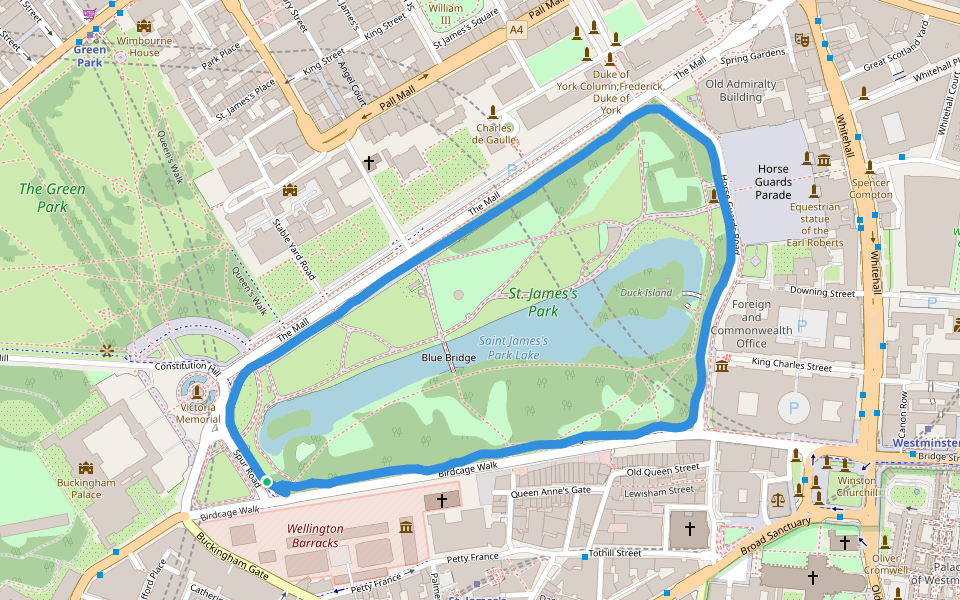 St James s Park In England Walking Map St James s Park In England Walking Map