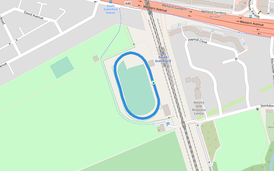 Perivale Park walking route map in Perivale