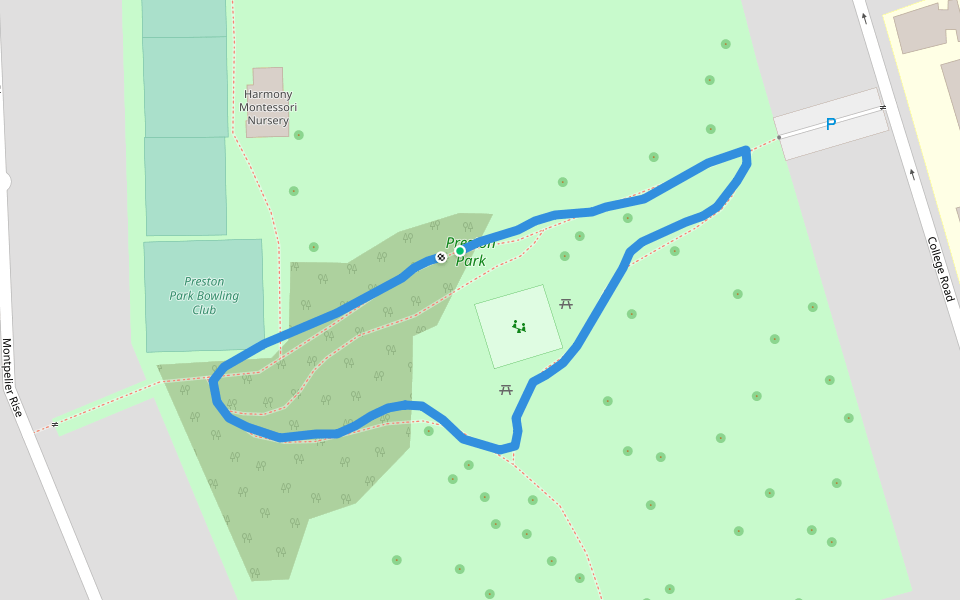 Preston Park walking route map in Wembley