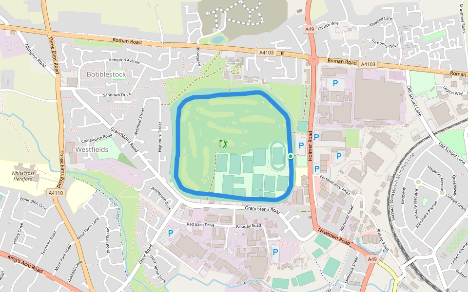 Holmer CofE Academy walking route map in Hereford