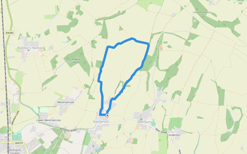 King and Queen Stones walking route map in Kemerton