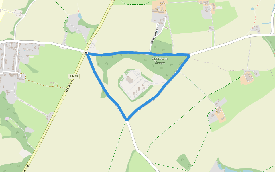 Lighthorne Rough walking route map in Moreton Morrell