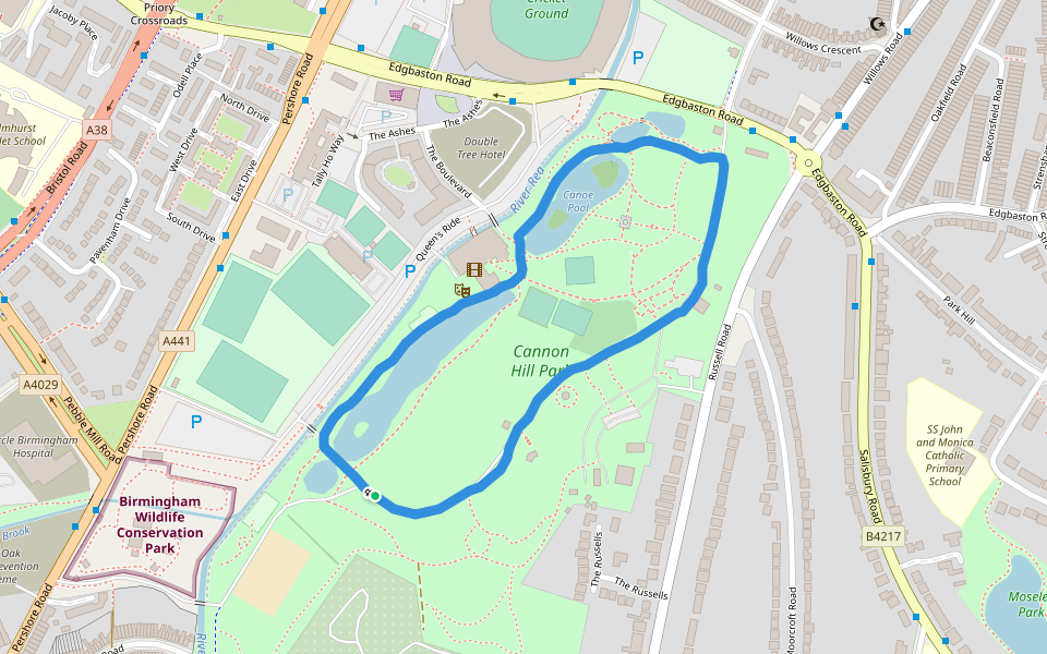 Cannon Hill Park Walking and Running Birmingham, England Pacer