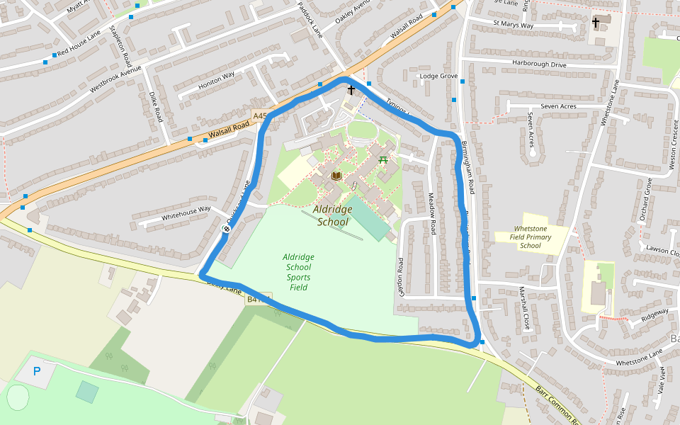 Aldridge School Sports Field | Walking Map