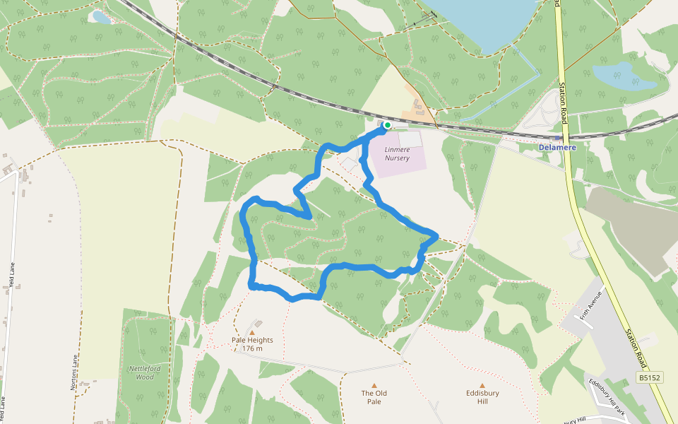 Linmere Visitor Centre walking route map in Delamere