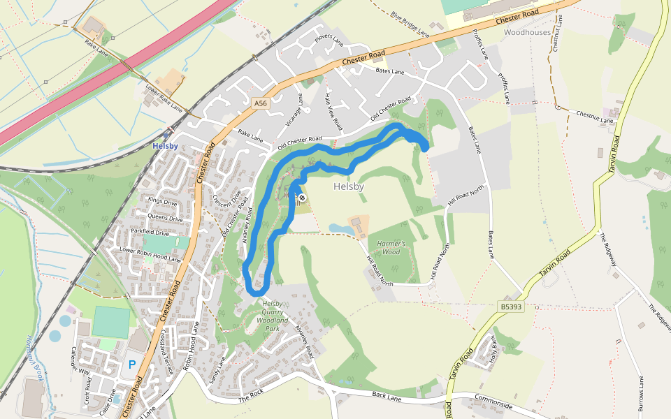 Middle Walk walking route map in Helsby