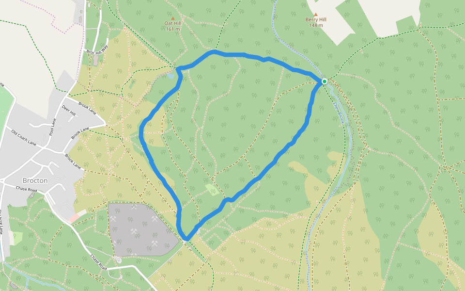 Cannock Chase walking route map in Brocton