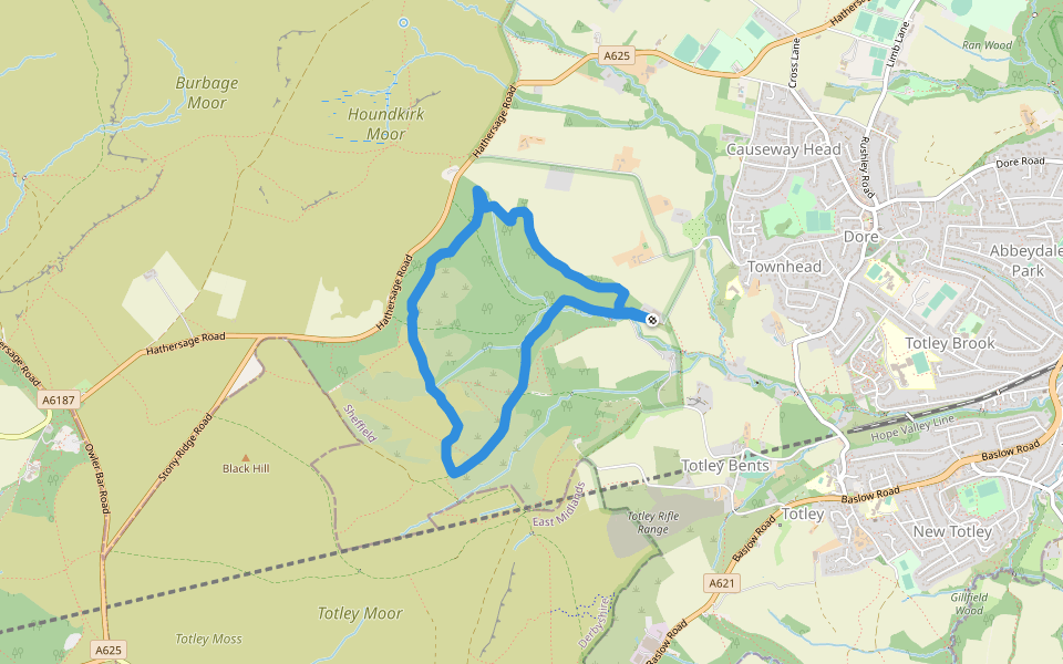 Moss Road Hiking Dore, Sheffield, England Pacer