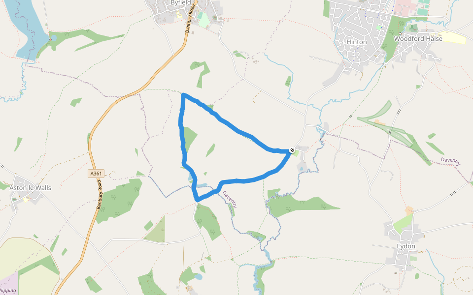 Major Morrison's drive walking route map in West Farndon