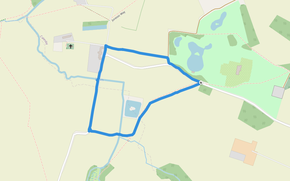Leam walking route map in Catesby